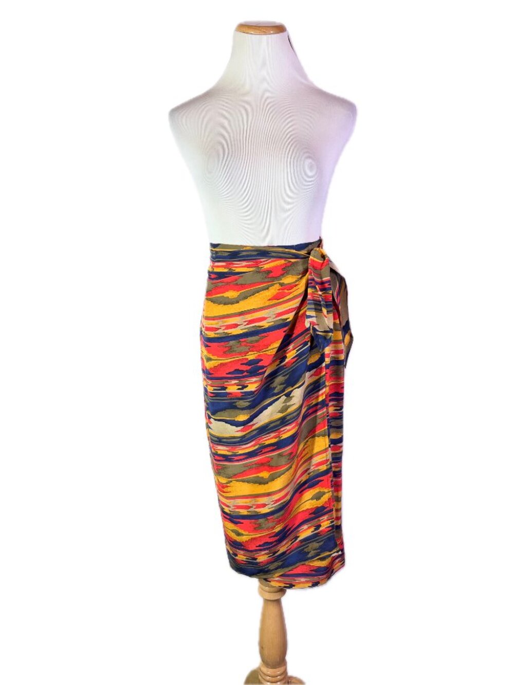Vintage Jones New York 25" Waist Silk Wrap Skirt Southwestern